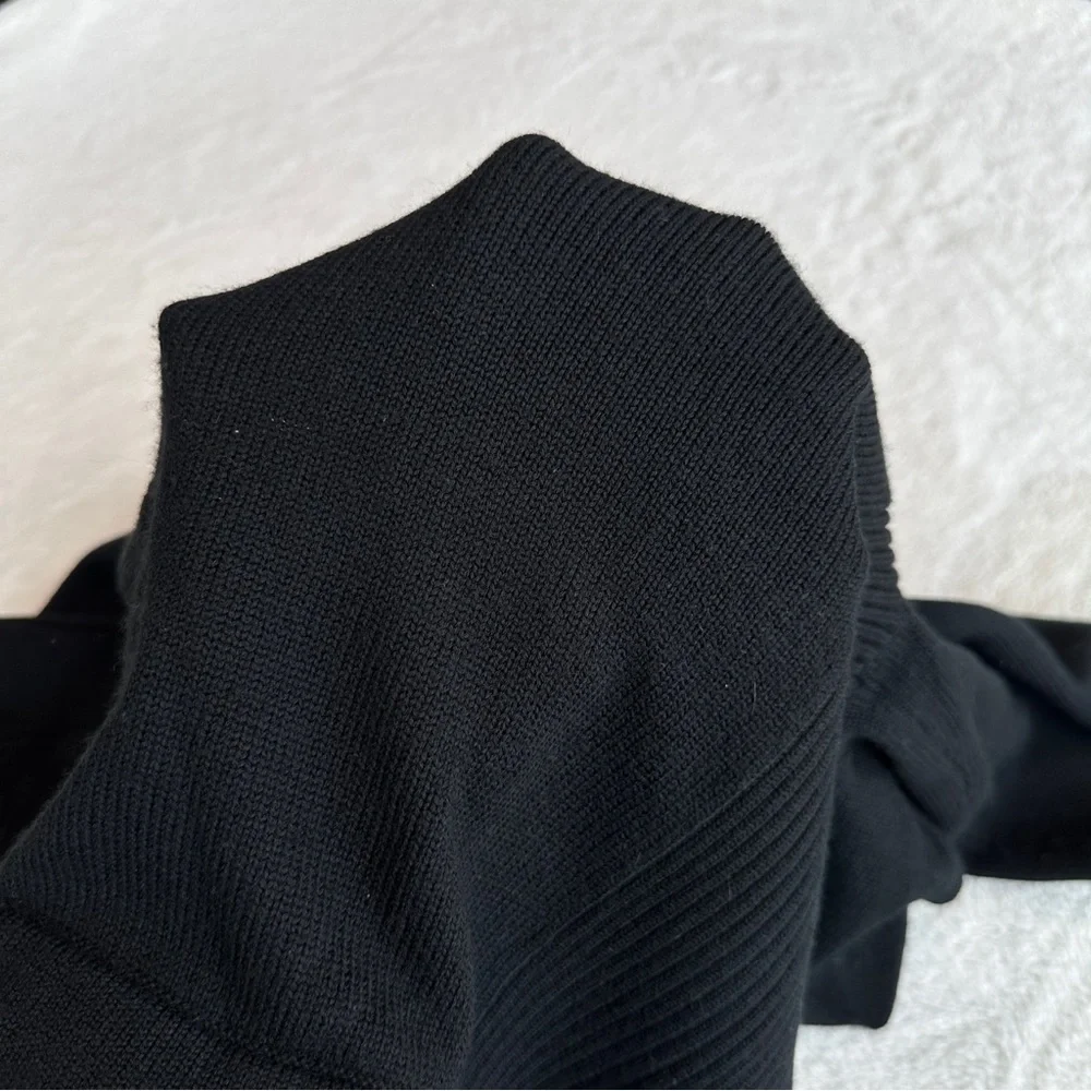 Massif NWOT Wool Black Military Knit Pockets Cardigan XL - Picture 11 of 15